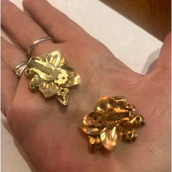 Judy Lee vintage brooch and clip on earrings aurora borealis - Picture 4 of 8